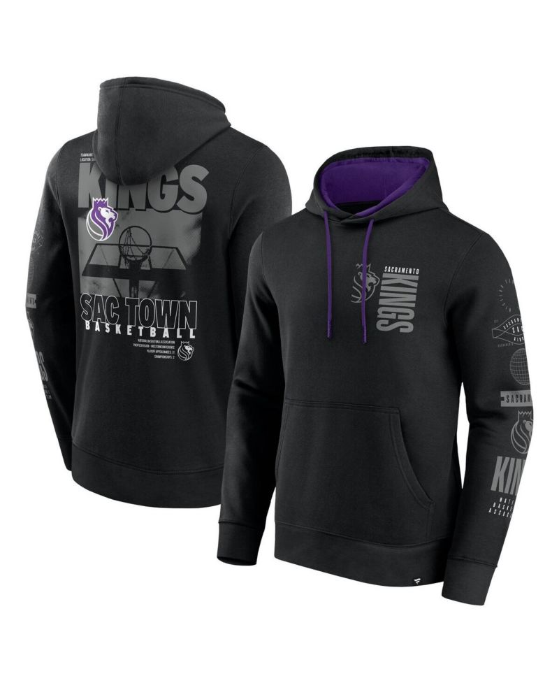 Men's Black Sacramento Kings Game Time Crossover Pullover Hoodie