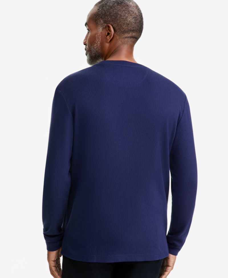 Men's Thermal Long-Sleeve Ribbed Crewneck Sweater
