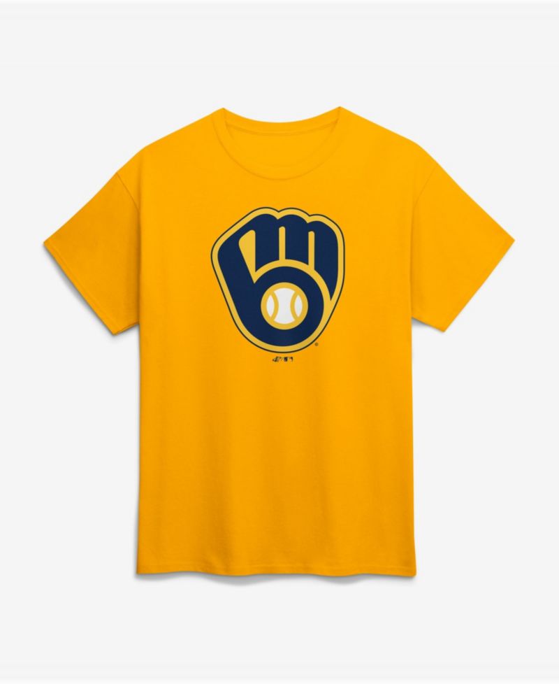 Men's Gold Milwaukee Brewers Logo T-Shirt