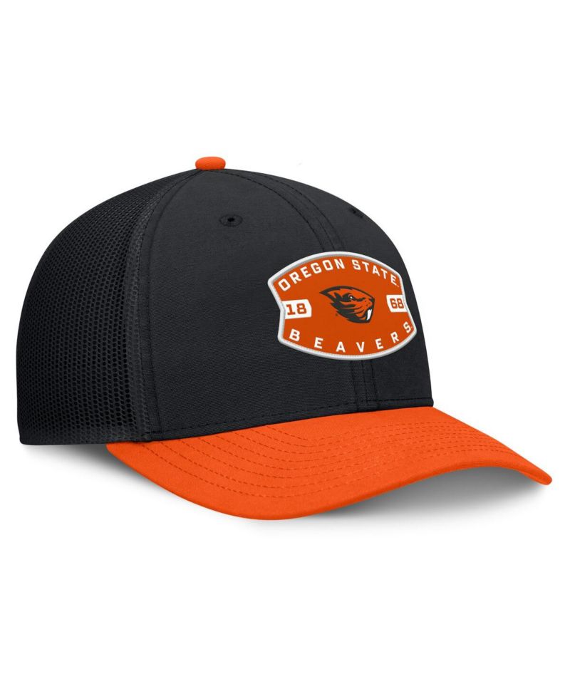Men's Black/Orange Oregon State Beavers Adapt Adjustable Trucker Hat