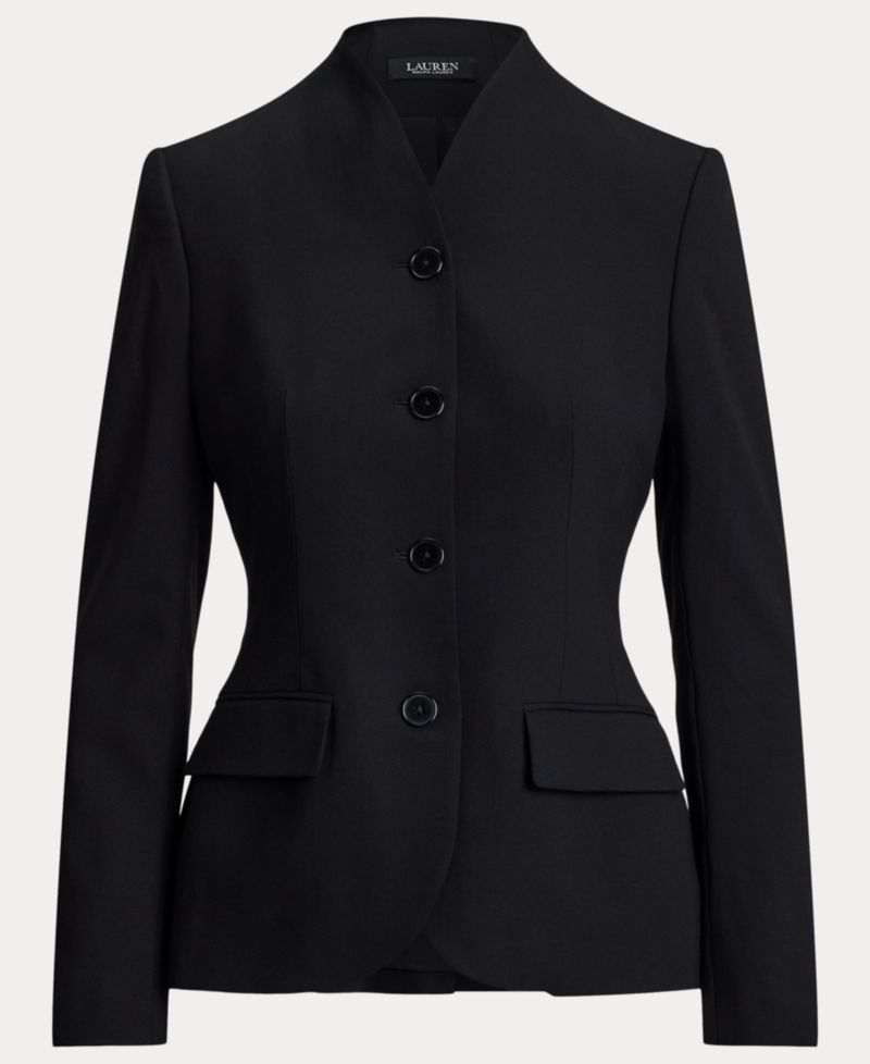 Women's Stretch Lightweight Curved Stand Collar Blazer