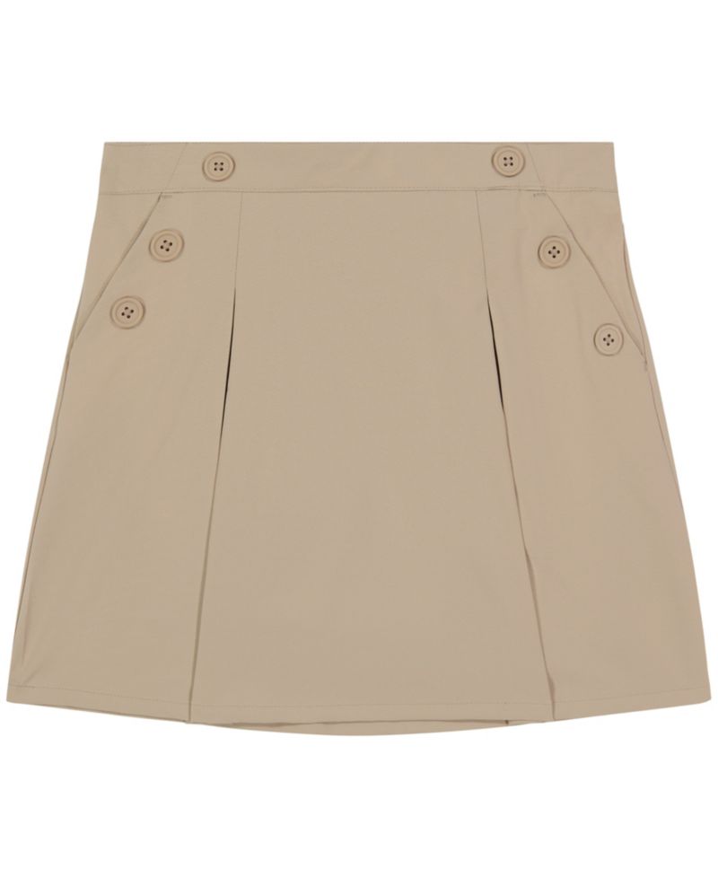 Big Girls 7-16 Uniform Button Pockets Elastic Waist Scooter Skorts