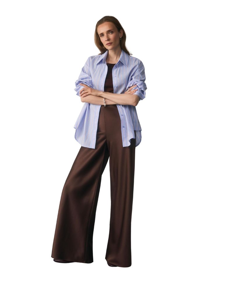 Women's Lucena High-Waisted Wide-Leg Satin Trousers