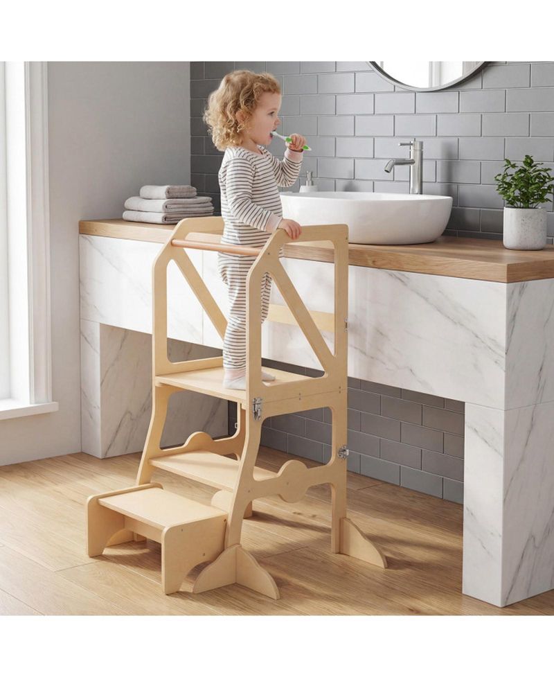 4-in-1 Removable Safety Bar Kids' Step Stool