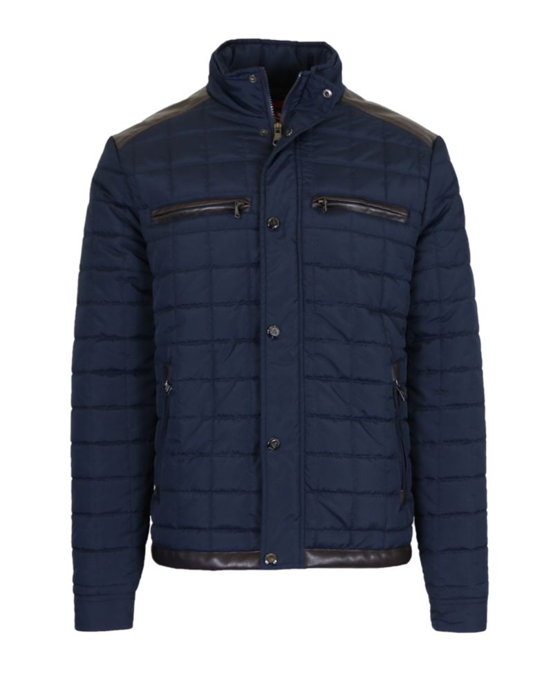 Men's Lightweight Quilted Jacket with Synthetic Trim Design
