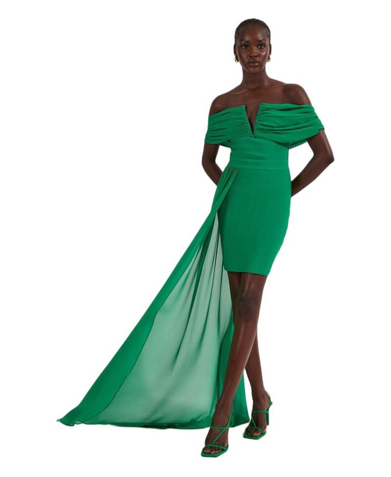 Women's Figure Form Bandage Knit Bardot Dress