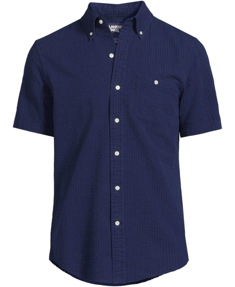 Men's Short Sleeve Seersucker Shirt