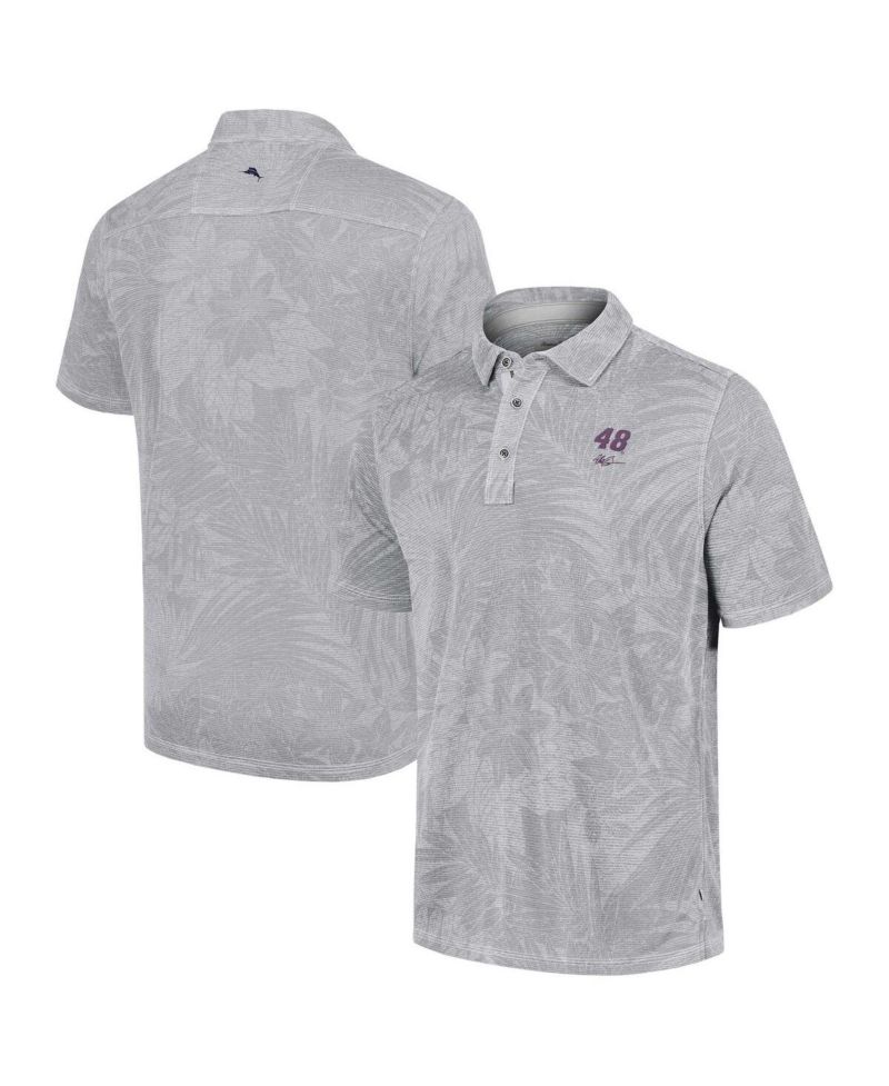 Men's Gray Alex Bowman Santiago Paradise Polo Shirt
