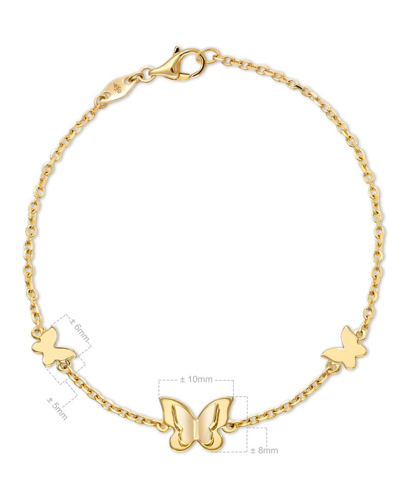 Butterfly Chain Bracelet in 14K Gold