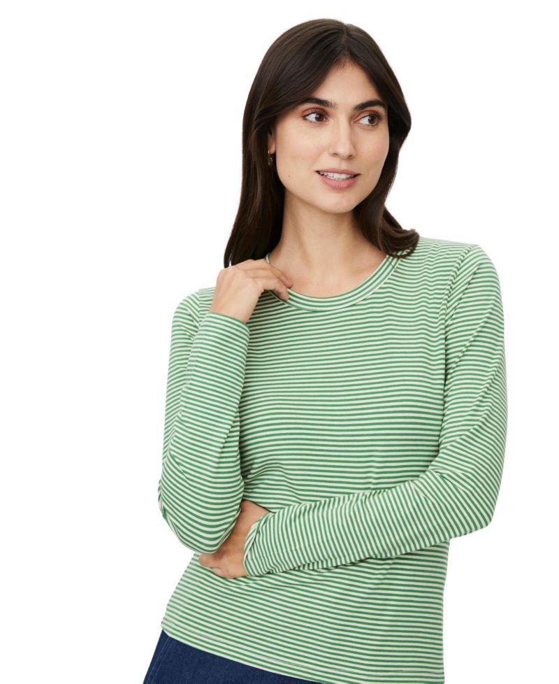 Women's Daritha Long-Sleeve Striped Crewneck T-Shirt
