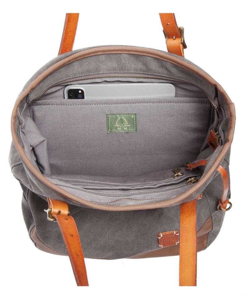 Red Wood Medium Canvas Tote Bag