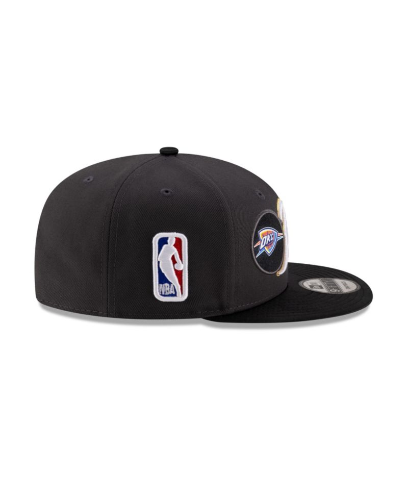 Men's Charcoal/Black Oklahoma City Thunder 2025 NBA Western Conference Champions Locker Room 9FIFTY Snapback Hat