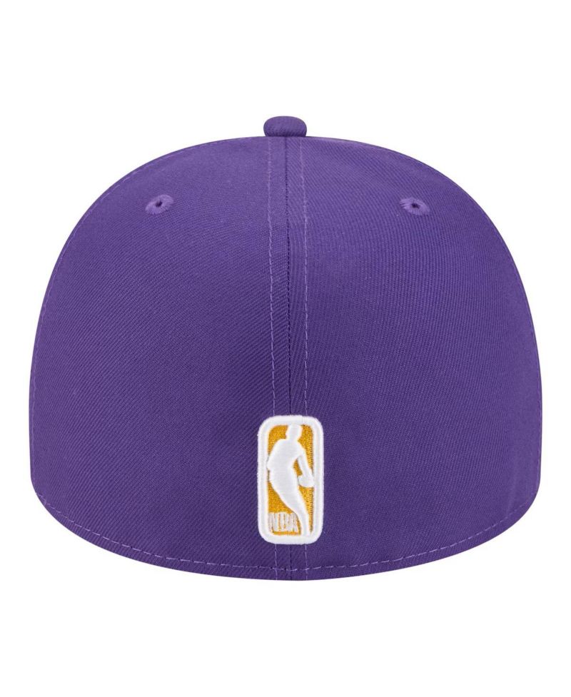 Men's Purple Los Angeles Lakers Injection Cartoon Logo A-Frame 59FIFTY Fitted Hat