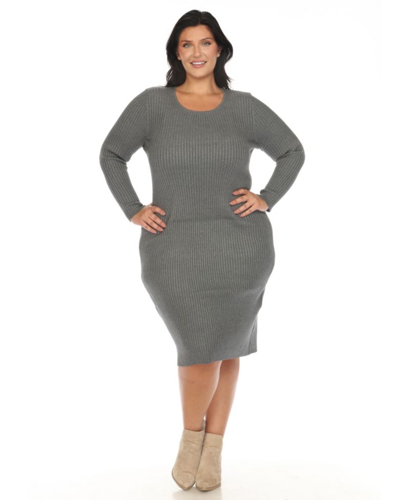 Plus Size Rib Midi Sweater Dress