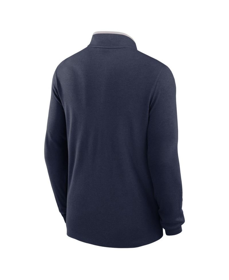 Men's Navy Denver Broncos Lightweight Victory Dri-FIT Half-Zip Pullover Hoodie