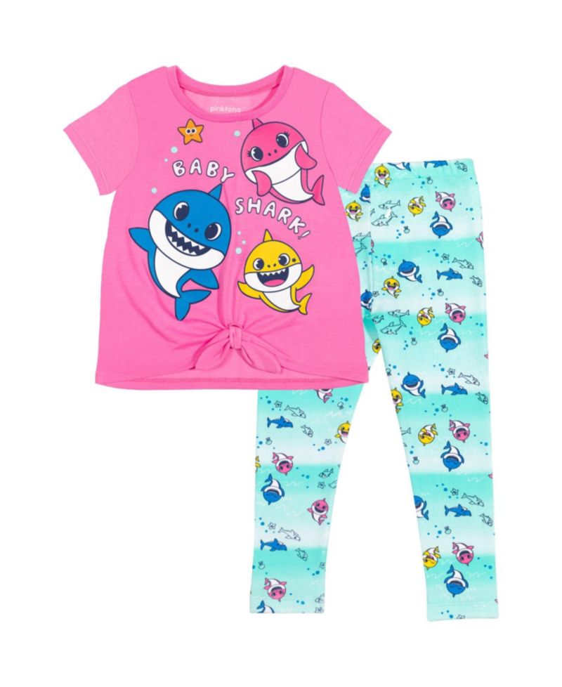 Baby Girls Pinkfong Shark T-Shirt and Leggings Outfit Set