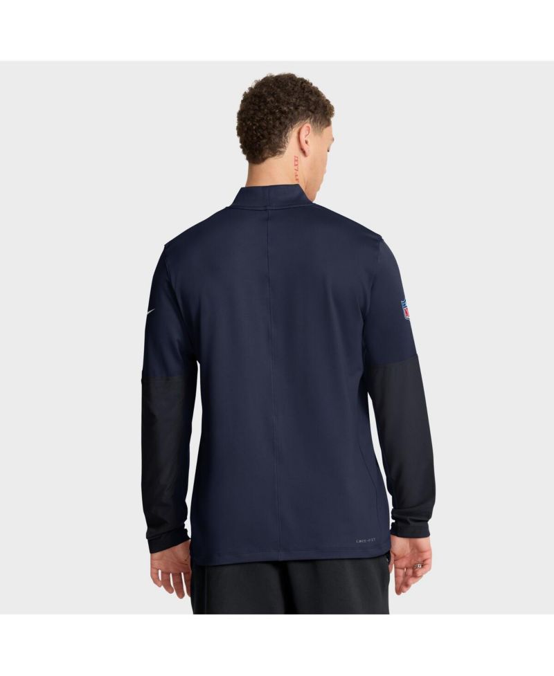 Men's Navy Tennessee Titans Sideline Dri-FIT Half-Zip Pullover Hoodie