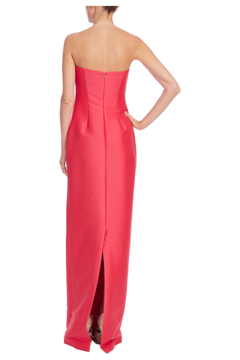 Women's Strapless Fold-Over Mikado Column Gown