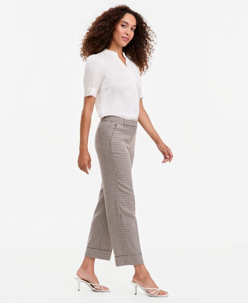 Women's Wide-Leg Houndstooth Pants