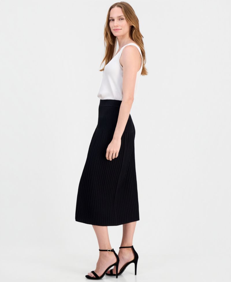 Women's Pull-On Pleated A-Line Sweater Skirt