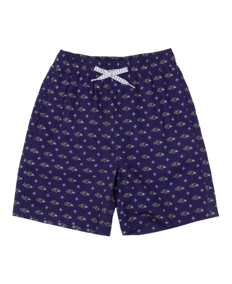 Boys' and Girls' Baltimore Ravens Fleur Four-Way Stretch Swim Trunks