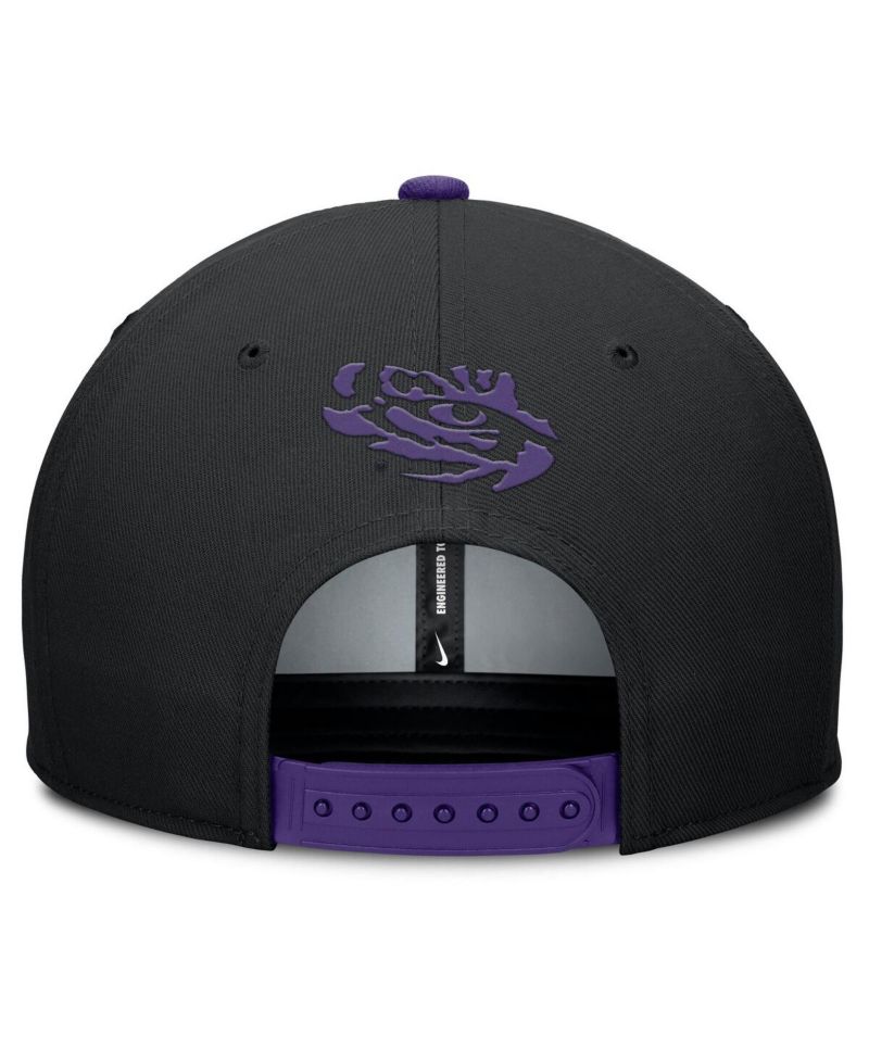 Men's Black/Purple LSU Tigers 2025 Sideline Campus Pro Local Snapback Hat