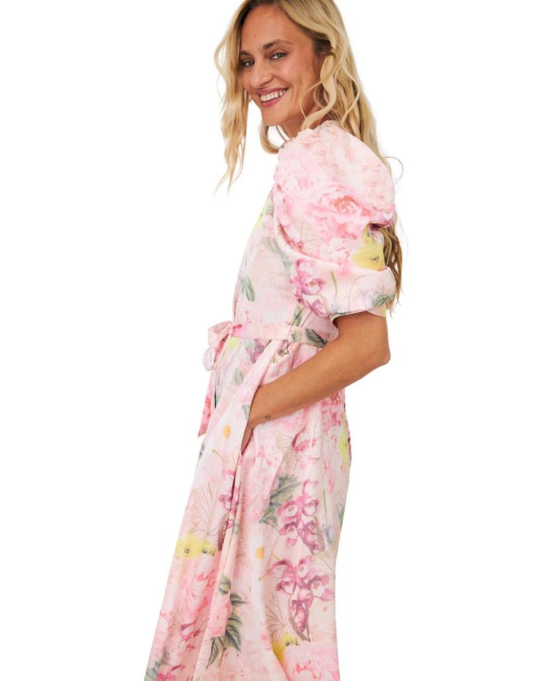 Women's Kayla Floral-Print Short-Sleeve Wedding Guest Maxi Dress