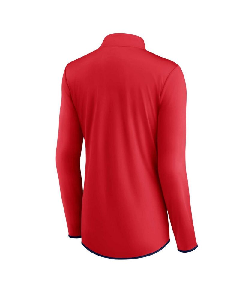 Women's Red Washington Nationals Corner Quarter-Zip Sweatshirt