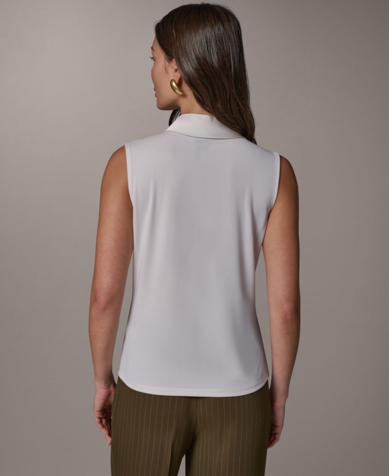 Women's Sleeveless V-Neck Satin Blouse