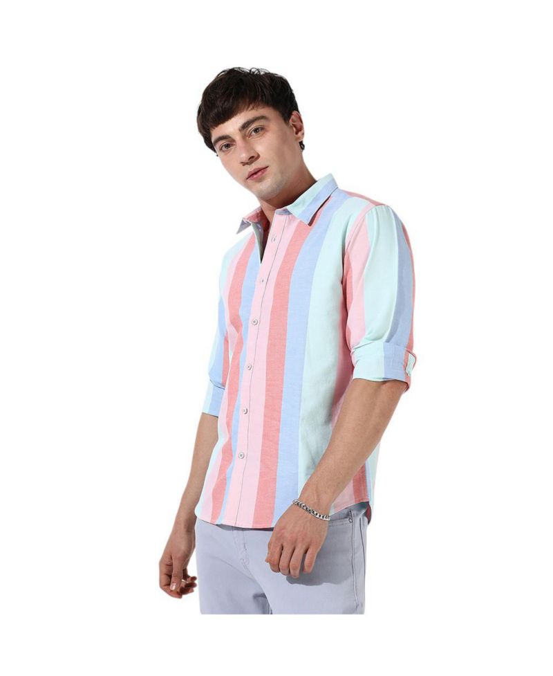 Men's Multicolour Roman Striped Shirt