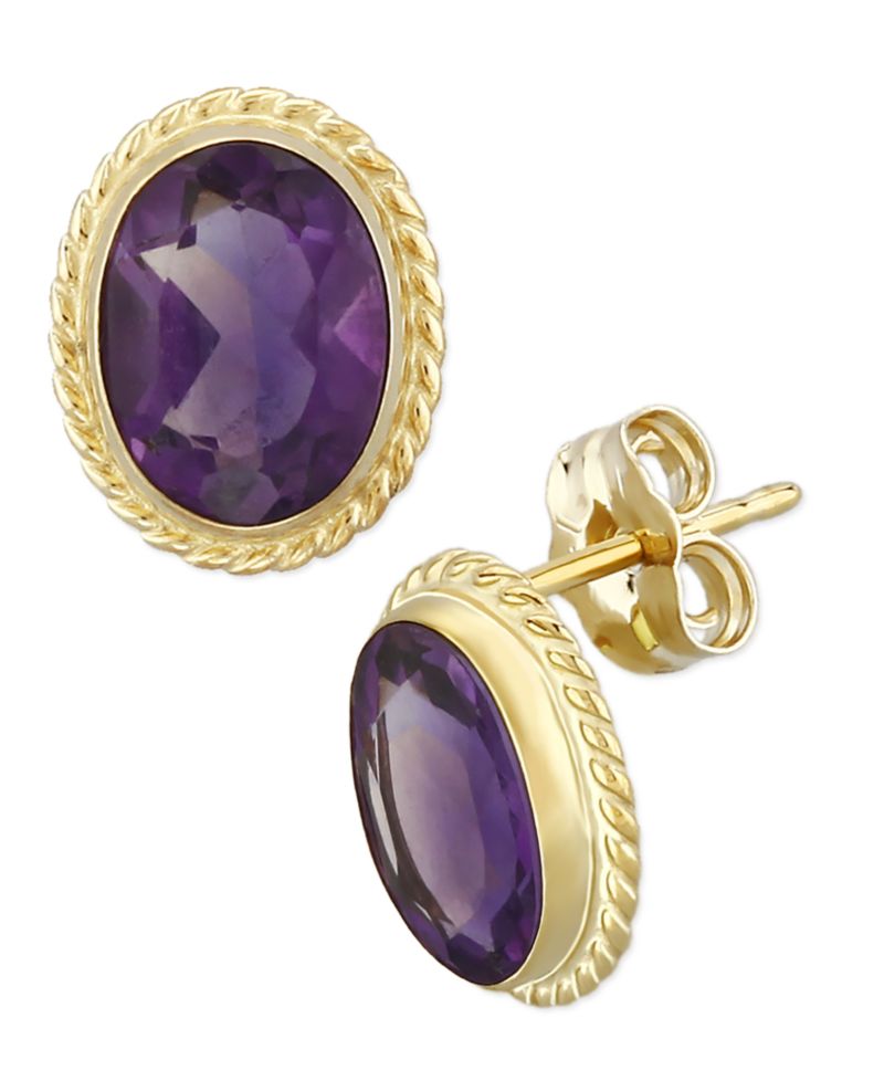 Gemstone Twist Gallery Stud Earring Set in 14k Gold