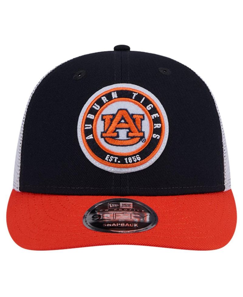 Men's Navy Auburn Tigers Throwback Circle Patch 9FIFTY Trucker Snapback Hat