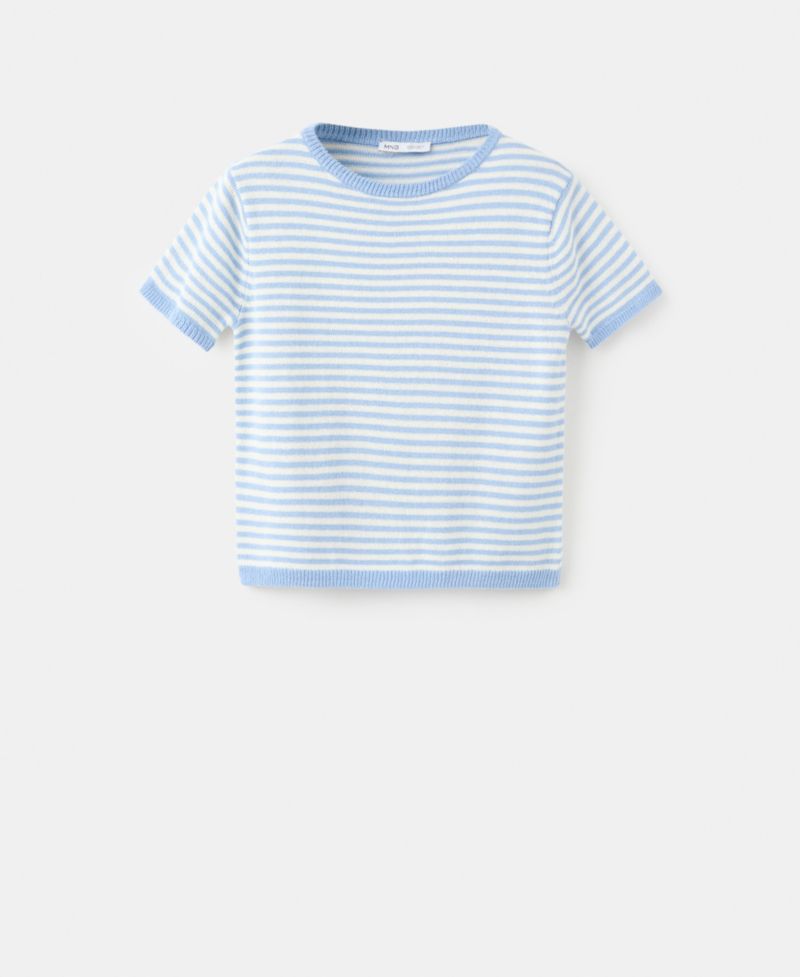 Women's Striped Short-Sleeved Sweater