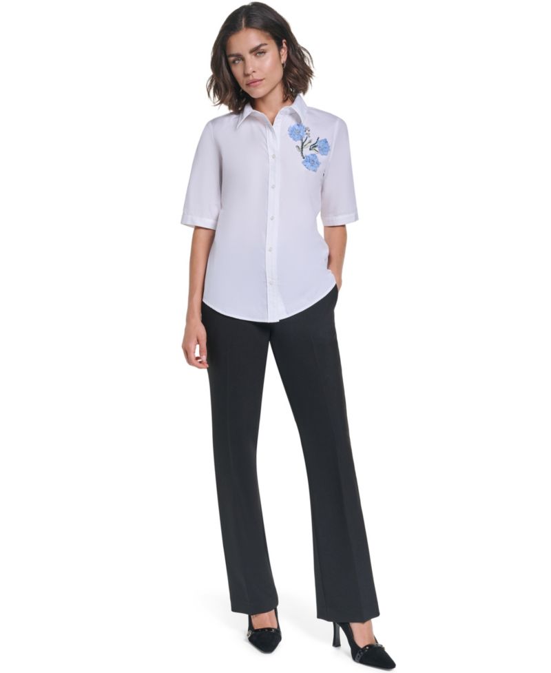 Women's Short-Sleeve Collared Blouse
