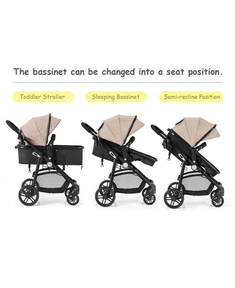 2-in-1 Baby Pushchair with Foldable Design for Newborn Infants
