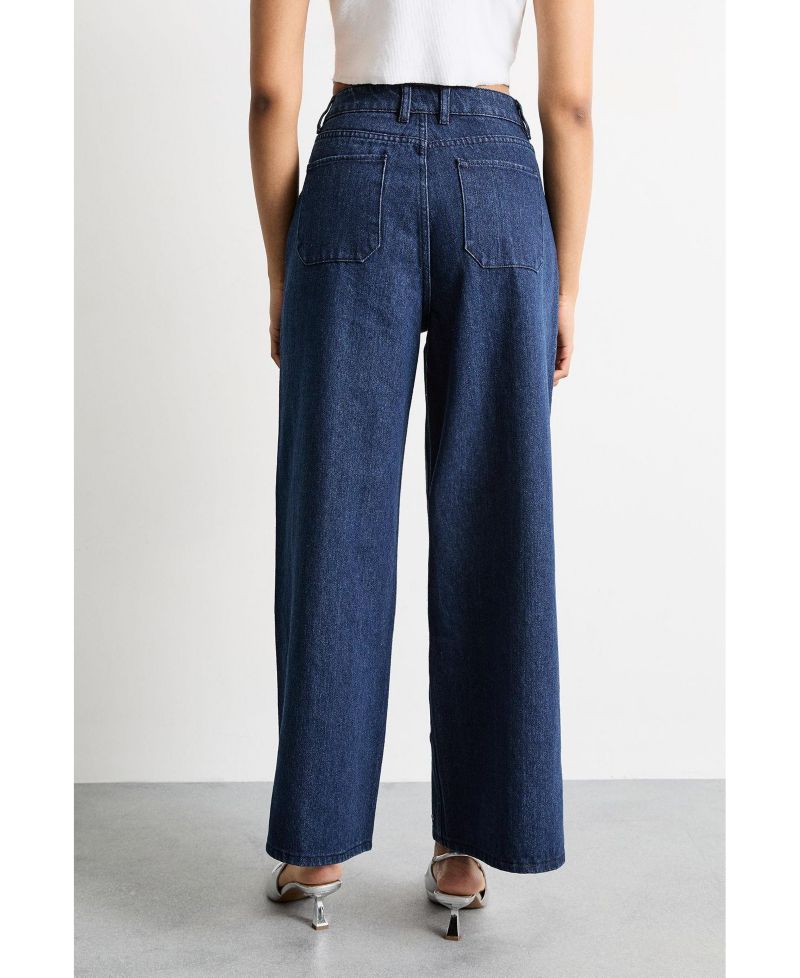 Women's Hotfix Embellished Wide Leg Jean