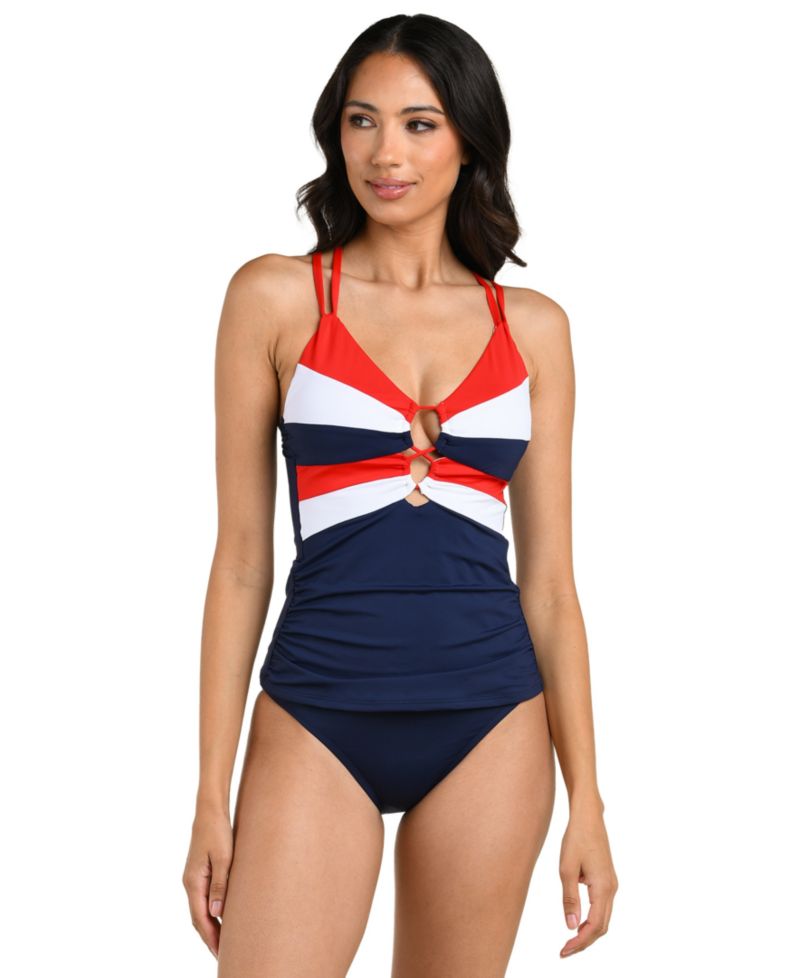 Women's Americana Lace-Up Tankini Top