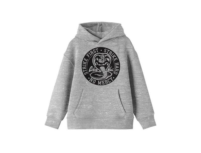 Strike First Strike Hard Black Seal Long Sleeve Athletic Heather Youth Hooded Sweatshirt-XXL