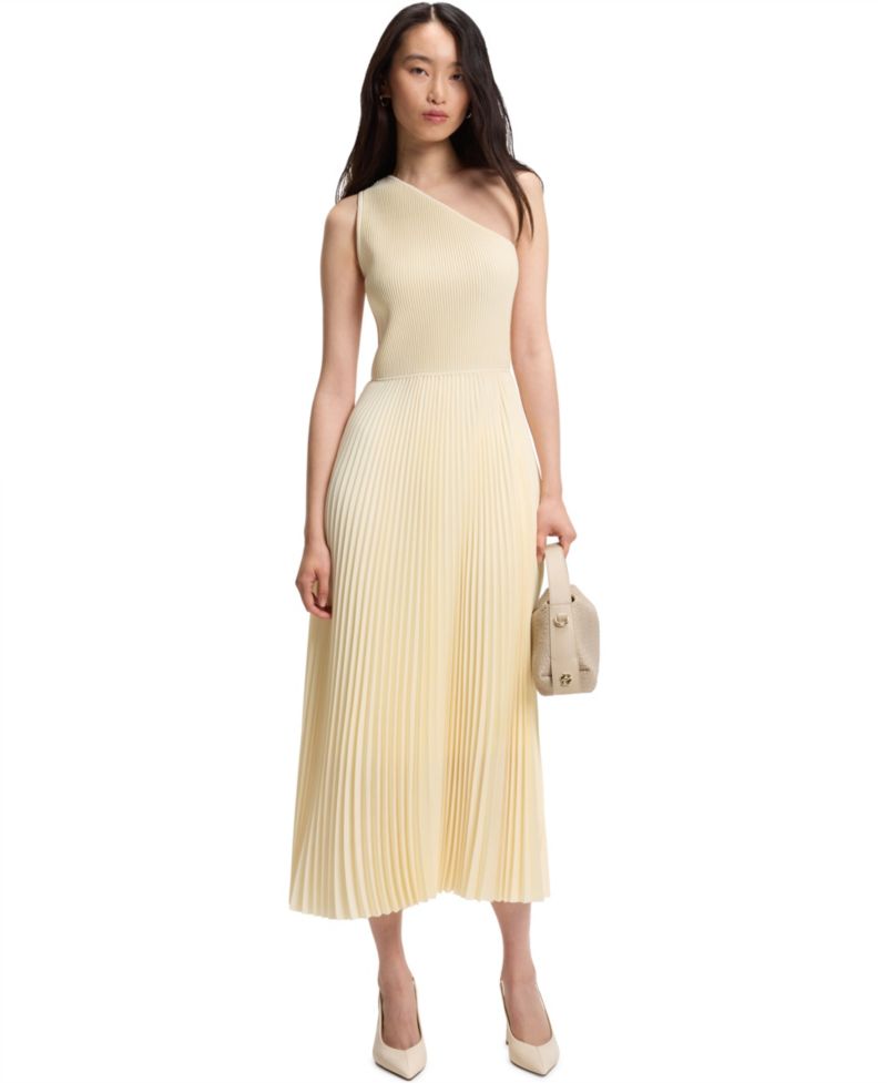 BOSS by Women's Skirt Rib-Knit One-Shoulder Dress