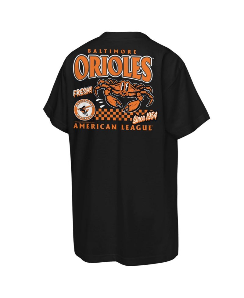 Big Boys and Girls Black Baltimore Orioles Cooperstown Concession T-Shirt