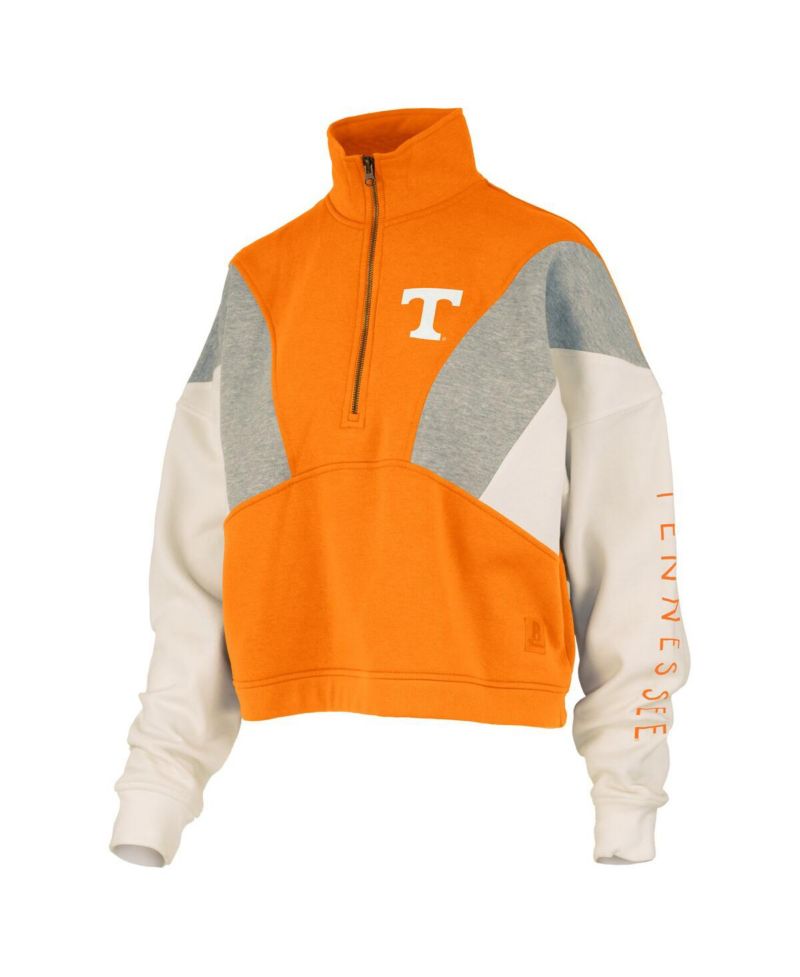 Women's Tennessee Orange Tennessee Volunteers Ferrara Color Block Quarter-Zip Sweatshirt