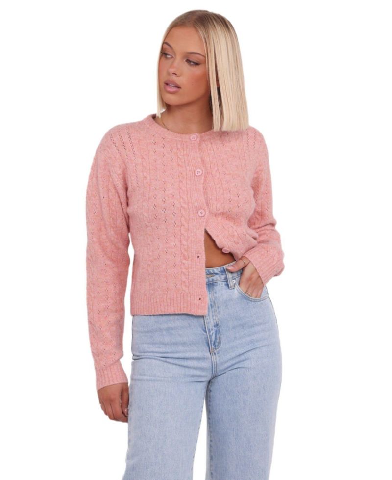 Women's Bonnie Cable-Knit Fitted Cardigan
