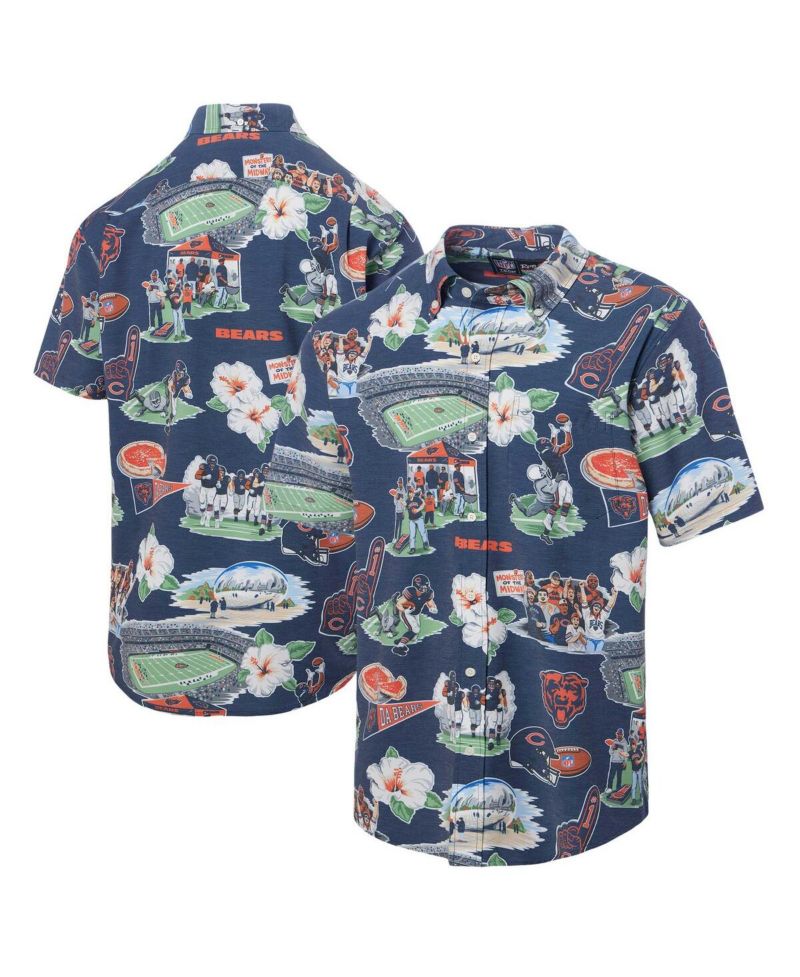 Men's Navy Chicago Bears Scenic Button-Down Shirt