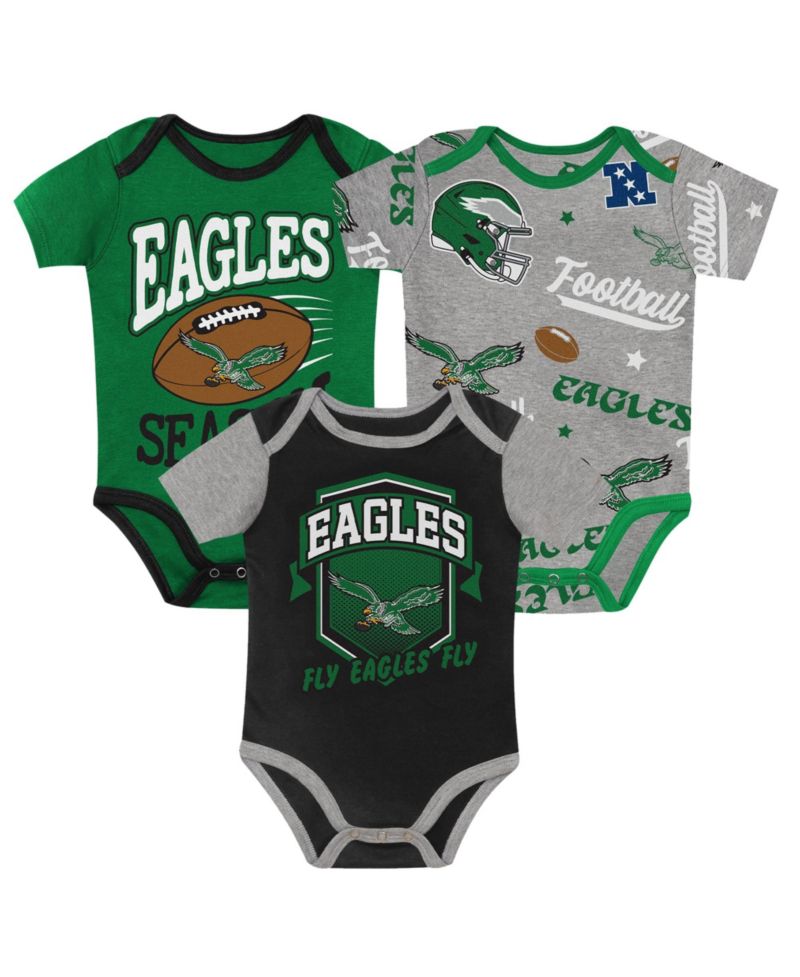 Baby Boys' and Girls' Philadelphia Eagles First Round Pick Screen Print 3-Piece Creeper Set