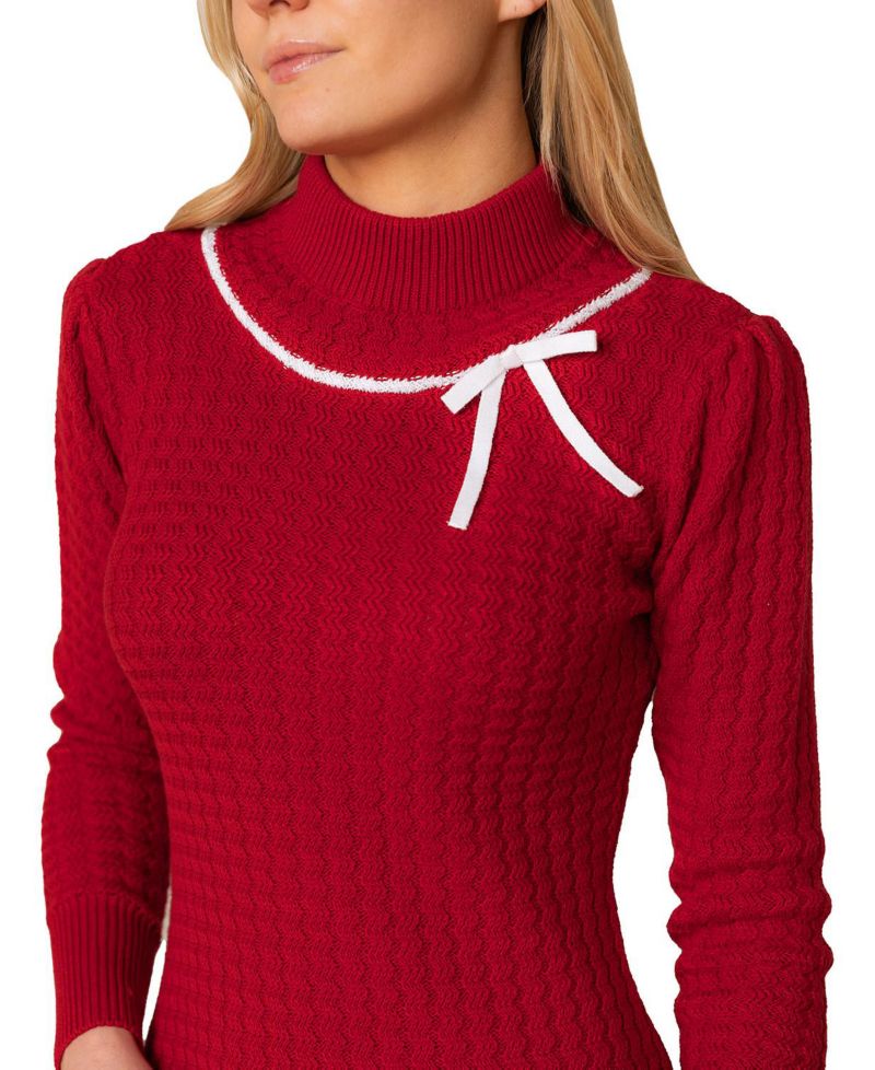 Women's Hope and Henry Organic Mock Neck Cable Sweater Dress