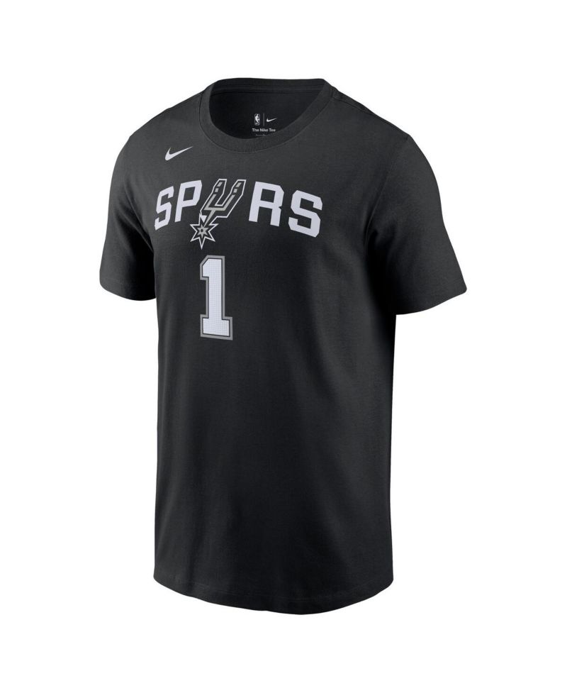 Men's Victor Wembanyama Black San Antonio Spurs 2023 NBA Draft First Round Pick Name and Number T-shirt