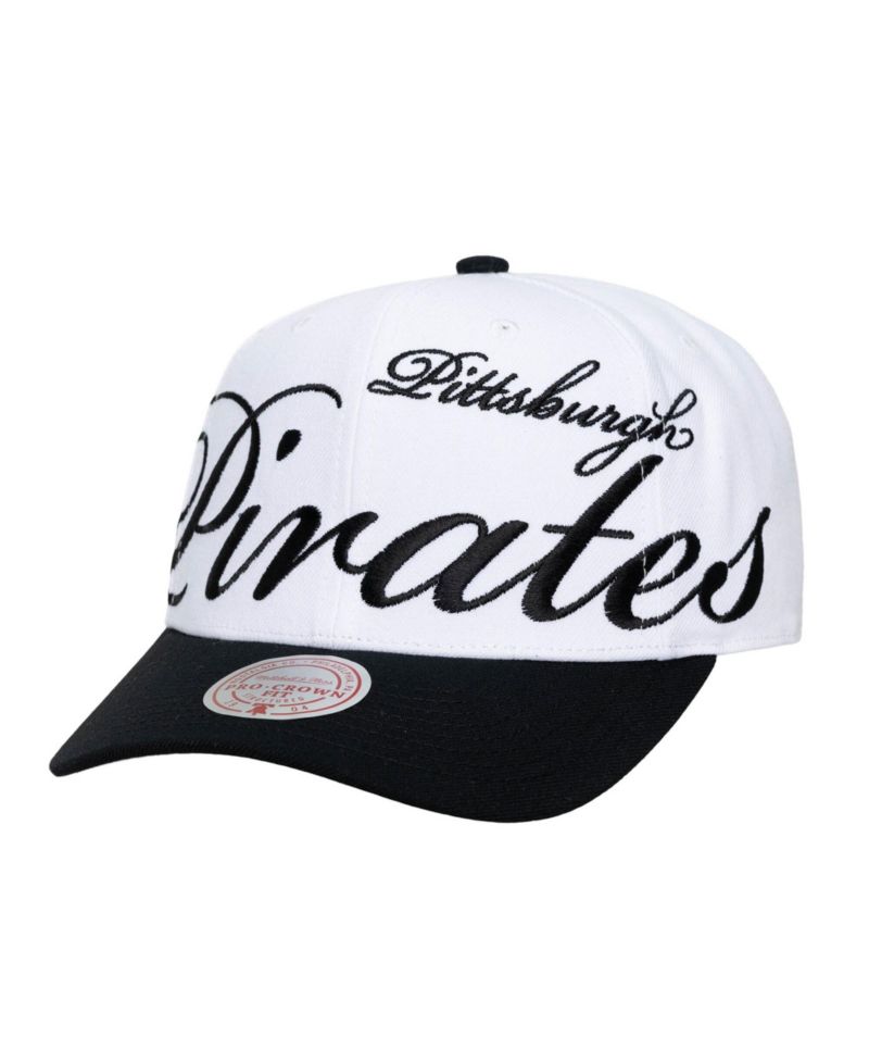 Men's and Women's White/Black Pittsburgh Pirates XL Script Pro Crown Adjustable Hat