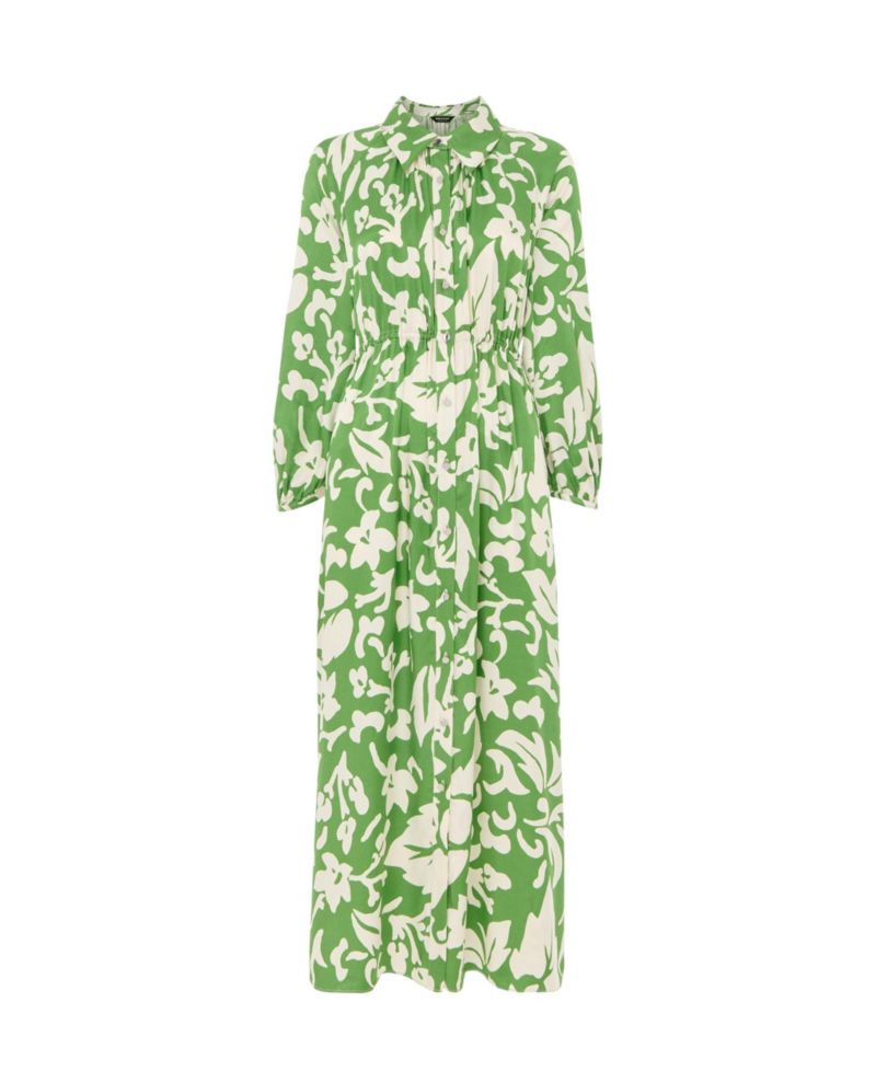 Women's Floral Trapeze Shirt Dress