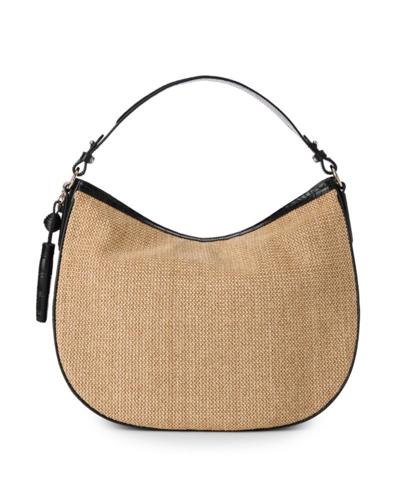 Kathleen Folsom Medium Raffia Hobo Shoulder Bag