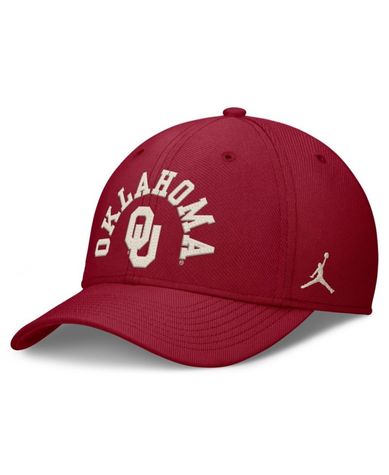 Men's Crimson Oklahoma Sooners Campus Prep Chained Arched Swooshflex Flex Hat